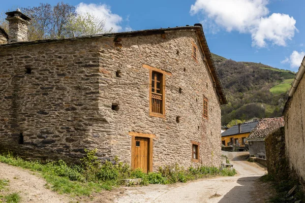 Trascastro Asturias Taki Eski Taş Evler — Stok fotoğraf
