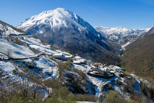 Vallei Van Leitariegos Asturië Spanje Aan Het Begin Van Het — Stockfoto