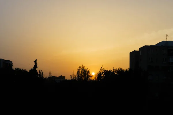 stock image dawns in the Carabanchel neighborhood of Madrid, Spain