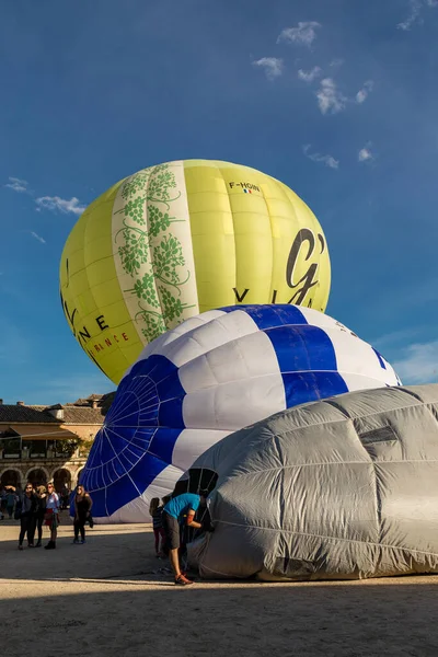Wyświetlacz Balonów Ogrzane Powietrze Ogrodach Palacio Aranjuez Madrycie — Zdjęcie stockowe