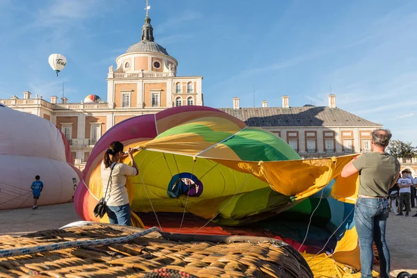 Heißluftballon Ausstellung Den Gärten Des Palacio Aranjuez Madrid — Stockfoto
