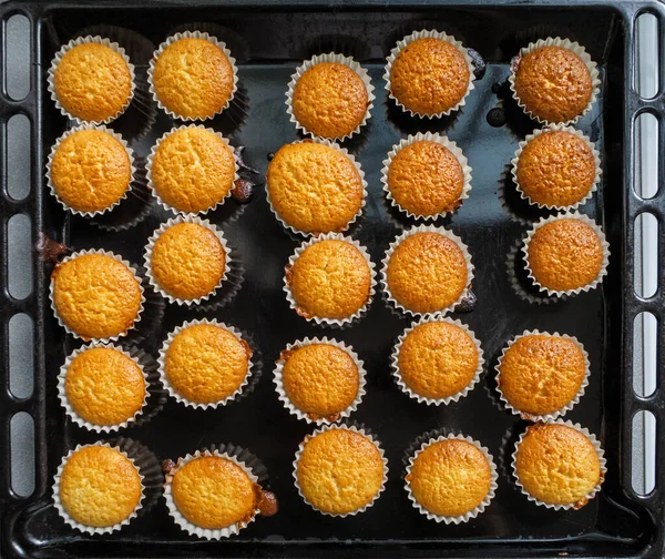 Proces Výroby Domácích Muffinů — Stock fotografie