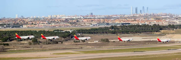 Madrid Spagna Marzo 2023 Gli Aerei Atterrano All Aeroporto Adolfo — Foto Stock