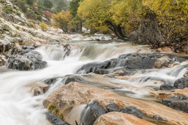 Water torrent of the Manzanares river in the Pedriza area of Madrid