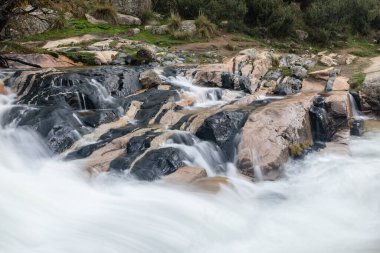 Water torrent of the Manzanares river in the Pedriza area of Madrid