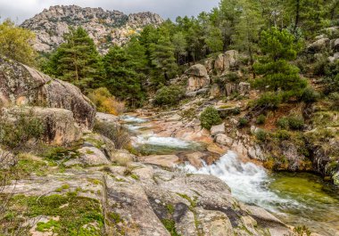 Water torrent of the Manzanares river in the Pedriza area of Madrid