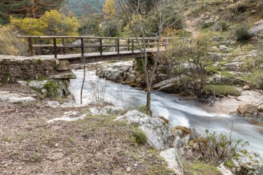 Water torrent of the Manzanares river in the Pedriza area of Madrid