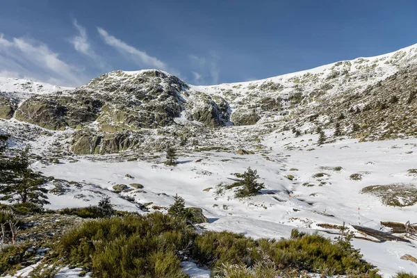 Lagune Glaciaire Dans Les Montagnes Madrid Appelée Laguna Penalara — Photo