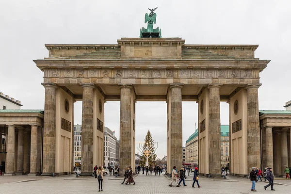 Famosa Porta Brandeburgo Berlino Paesi Bassi — Foto Stock