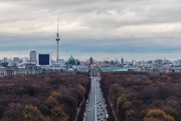 Luftaufnahme Der Berliner Skyline Mit Dem Großen Tiergarten Deutschland — Stockfoto