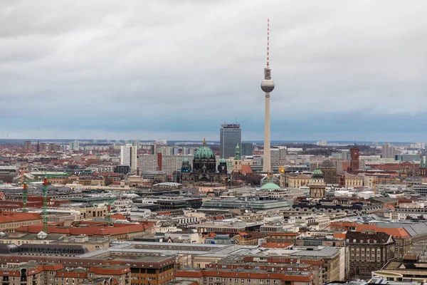 Вид Воздуха Берлин Знаменитую Телебашню Александерплац Германия — стоковое фото