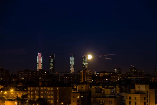 Moon Four Towers City Madrid Spain — Photo