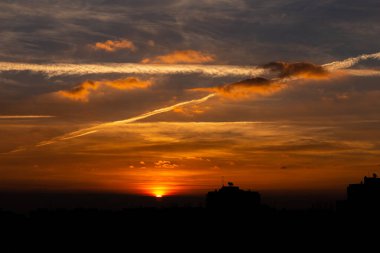 Dawn in the city of Madrid