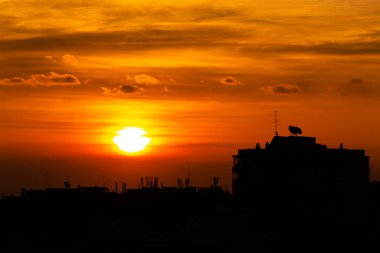 Dawn in the city of Madrid
