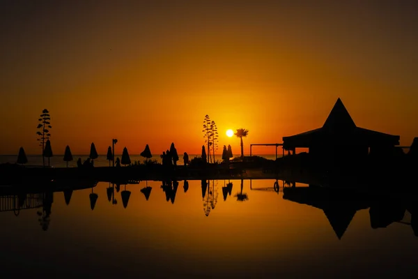 Захід Сонця Пляжі Барроза Санкті Петрі Кадіс Іспанія — стокове фото