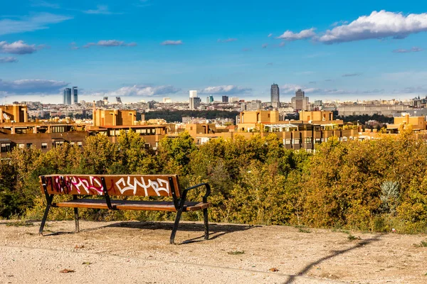 Madrid Spanya Ufuk Çizgisi Latin Bölgesinin Parkının Miradorundan — Stok fotoğraf