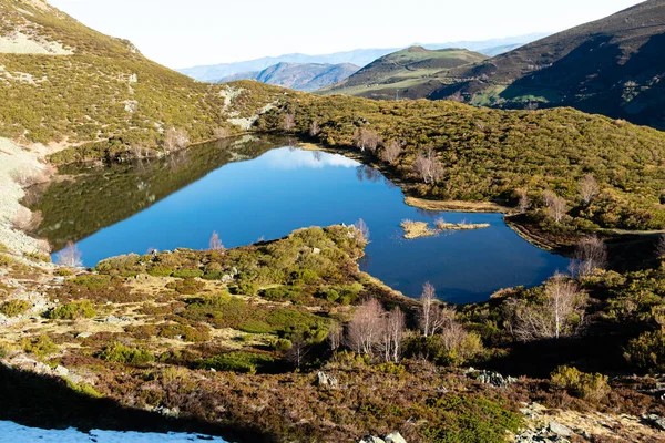 Lagune Van Ijzige Oorsprong Haven Van Leitariegos Asturië Spanje — Stockfoto