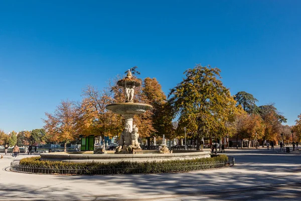 Общественный Парк Retiro Осенними Цветами Мадриде Испания — стоковое фото