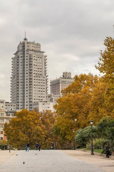 stock image Temple of Debod a beautiful Autumn day. A famous landmark in the city of Madrid