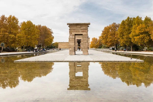stock image Temple of Debod a beautiful Autumn day. A famous landmark in the city of Madrid
