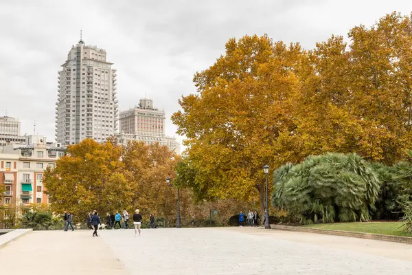 stock image Temple of Debod a beautiful Autumn day. A famous landmark in the city of Madrid