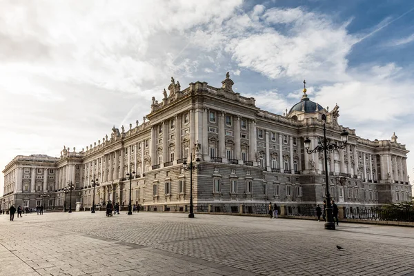 Вид Королевский Дворец Главную Культурную Историческую Достопримечательность Мадрида Испания — стоковое фото