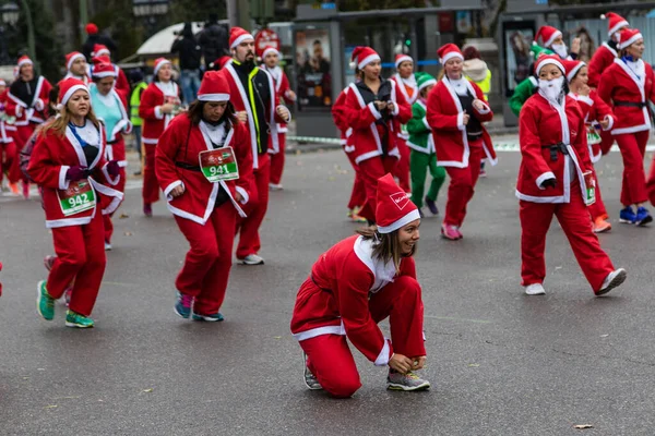 Solidarity Race Cancer Participants Dressed Santa Claus — Stock Photo, Image