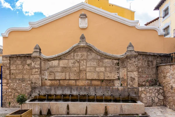 stock image Source of the 12 pipes in Brihuega, Spain