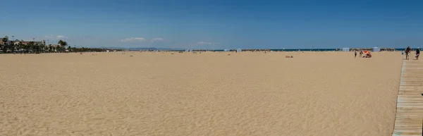 Praia Malvarrosa Cidade Valência Espanha Antes Chegada Verão — Fotografia de Stock