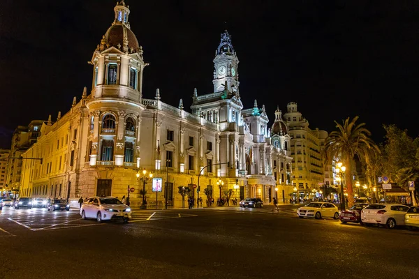 Spanya Nın Valencia Şehrinin Farklı Binaları Caddelerinin Manzarası — Stok fotoğraf