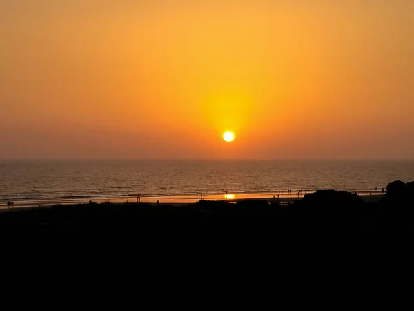 Zachód Słońca Sancti Petri Chiclana Frontera Hiszpania — Zdjęcie stockowe