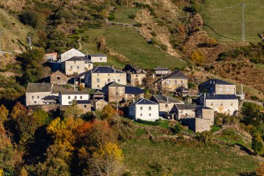 Leitariegos, Asturias, İspanya dağlarında sonbahar manzarası