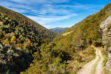 Leitariegos, Asturias, İspanya dağlarında sonbahar manzarası