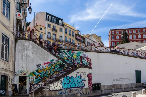 Lissabon Portugal Maart 2015 Uitzicht Stad Vanuit Een Van Vele — Stockfoto
