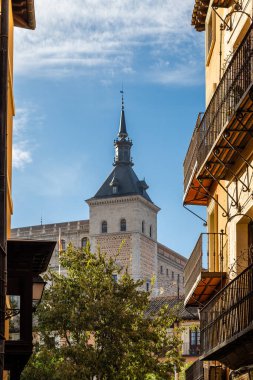 İspanya 'nın Toledo şehrinin tarihi merkezinin sokaklarının ayrıntıları