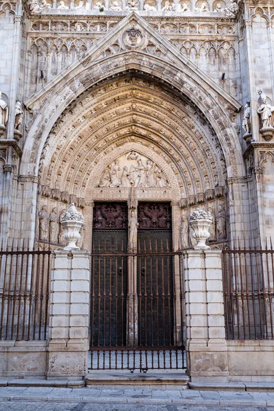 Details Facade Cathedral Toledo Spain — Stock Photo, Image