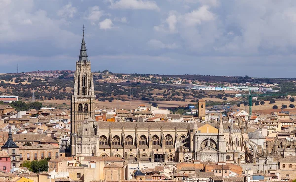 Panoramisch Uitzicht Het Middeleeuwse Centrum Van Stad Toledo Spanje — Stockfoto