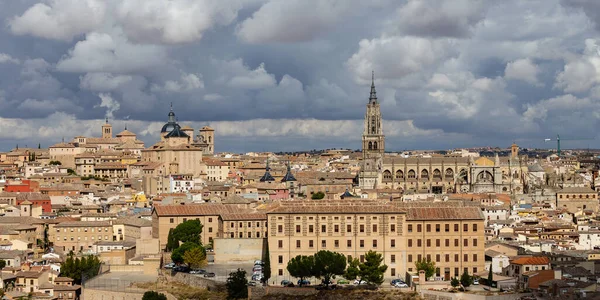 Panoramautsikt Över Den Medeltida Stadskärnan Toledo Spanien — Stockfoto