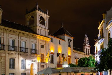 Seville, İspanya - 08 Kasım 2014: Seville, İspanya 'nın tarihi merkezi binaların manzarası