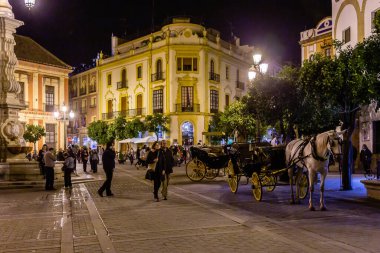 Seville, İspanya - 08 Kasım 2014: Seville, İspanya 'nın tarihi merkezi binaların manzarası
