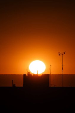 Sunrise iş Kulesi silueti Madrid