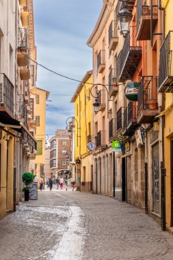 Aranda de Duero, İspanya - 12 Ekim 2023: İspanya 'nın Burgos eyaletindeki Aranda de Duero şehrinin tarihi binaları