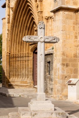 Aranda de Duero, İspanya - 12 Ekim 2023: İspanya 'nın Burgos eyaletindeki Aranda de Duero şehrinin tarihi binaları