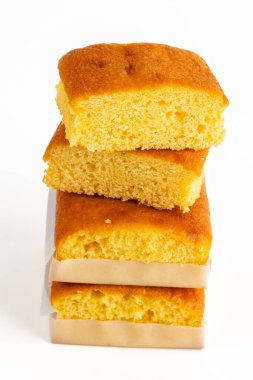 İspanya, Cantabria 'dan tipik bir tatlı olan sobaos pasiego kahvaltıda yemeye hazır.