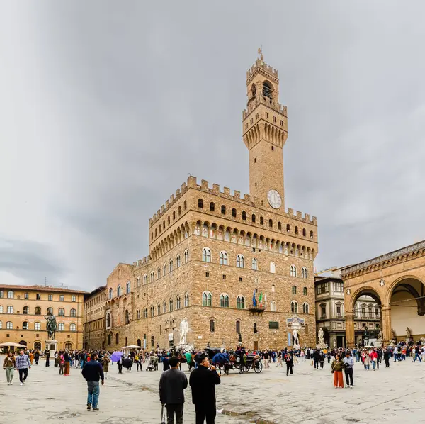 Флоренция Италия Апреля 2024 Года Улицы Центра Флоренции Прилегающей Территорией Стоковое Изображение