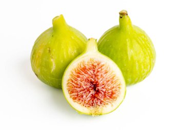 Many fresh green figs as background, closeup