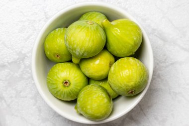 Many fresh green figs as background, closeup