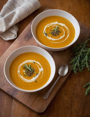 Kızarmış Tereyağlı Kabak Çorbası