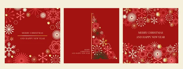 Frohe Weihnachten Und Ein Gutes Neues Jahr Background Red Winterurlaub — Stockvektor