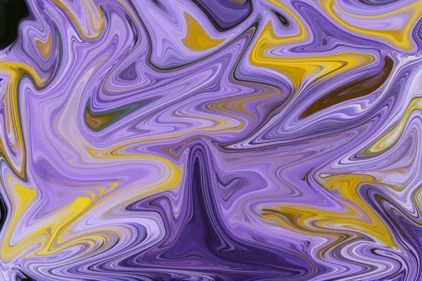 Фиолетовый Желтый Жидкий Мрамор — стоковое фото